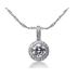 Prong Set Round diamond with side stone Pendant Setting in 14K White Gold